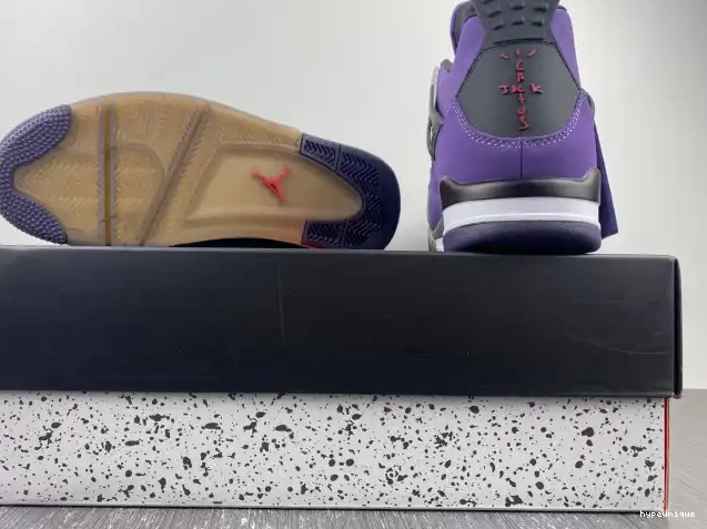 HYPE and Travis Scott LN4 4 Family) (Friends 766296 Retro Jordan Purple 0608